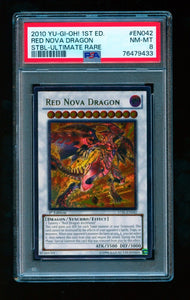 2010 Yu-Gi-Oh! STBL-EN042 Red Nova Dragon 1st Edition Ultimate Rare PSA 8 NM+