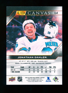 2022-23 Upper Deck Series 2 Hockey UD Canvas Black C64 Jonathan Dahlen