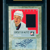 2006-07 In the Game Ultimate Memorabilia Jersey Auto Eric Staal Silver /50