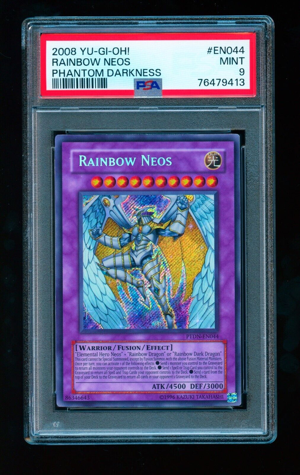2008 Yu-Gi-Oh! Phantom Darkness PTDN-EN044 Rainbow Neos PSA 9 Mint