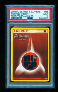 2003 Pokémon EX Ruby & Sapphire Prof. Program '04-'05 #105 Fighting Energy PSA 9