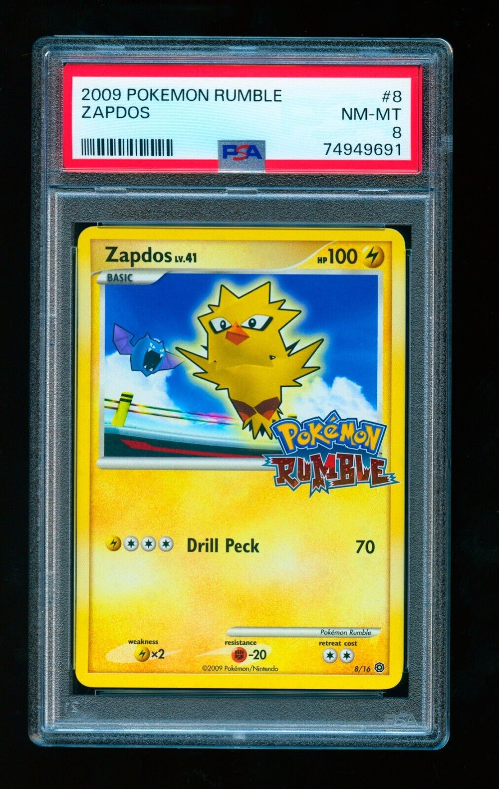 2009 Pokémon Rumble 8/16 Zapdos PSA 8 NM+