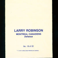 1977 O-PEE-CHEE Hockey 18 Larry Robinson Glossy Square Corners